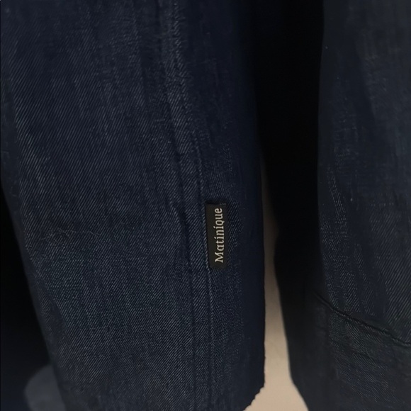 Monique Dark Denim Blue Button-Up Shirt - Picture 3 of 9